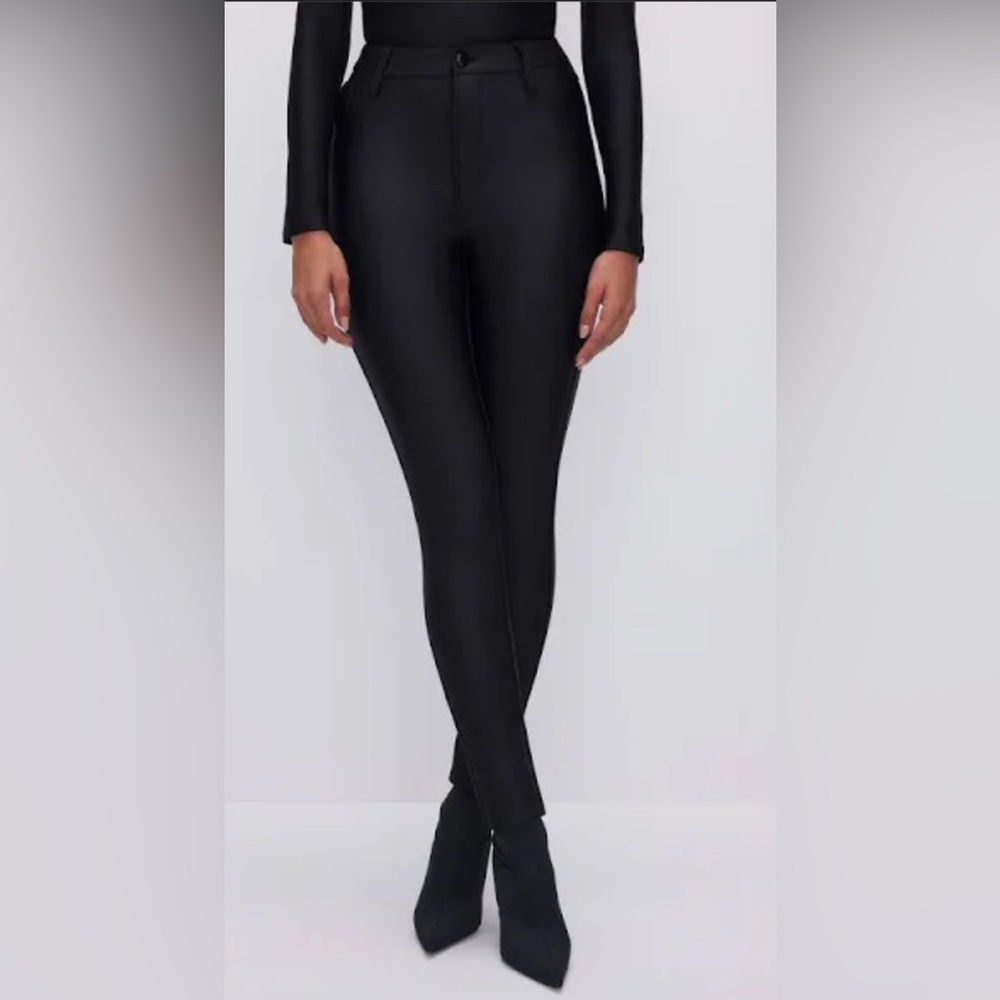 Good American Compression Shine Good Waist Leggings, sz 2